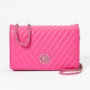 NWT Badgley Mischka Hot Pink Large Convertible Clutch